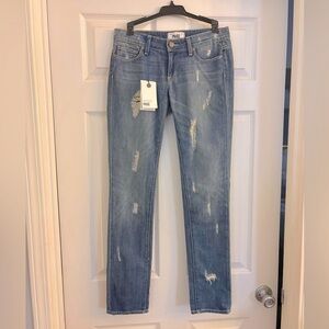Paige Denim Jimmy Jimmy Skinny Riley Destruction Blue Jeans Size 24 NWT